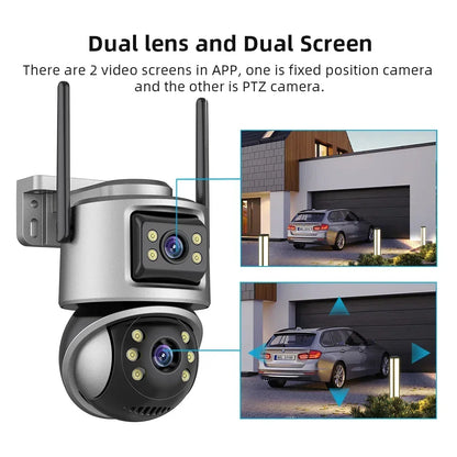 Security: Smart 4K 8MP HD Dual Lens Outdoor Camera