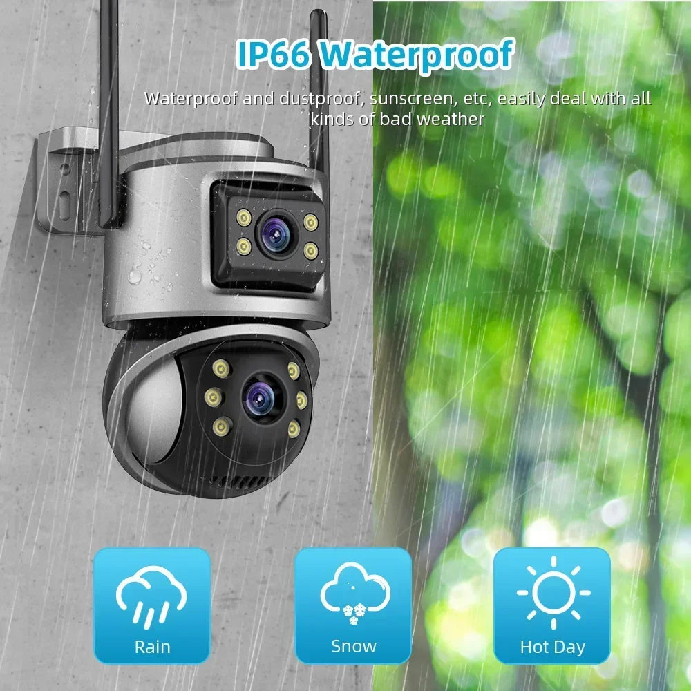 Security: Smart 4K 8MP HD Dual Lens Outdoor Camera