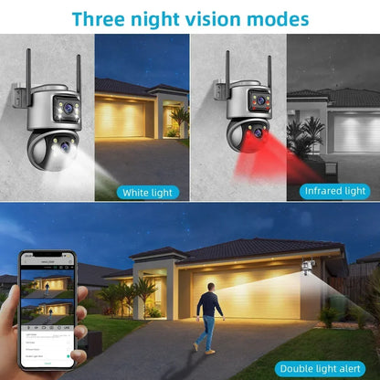 Security: Smart 4K 8MP HD Dual Lens Outdoor Camera