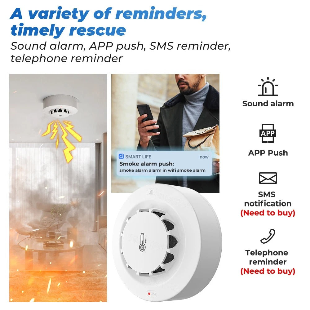 Rapid Response: 3-in-1 Smart Wi-Fi Home Smoke Detector